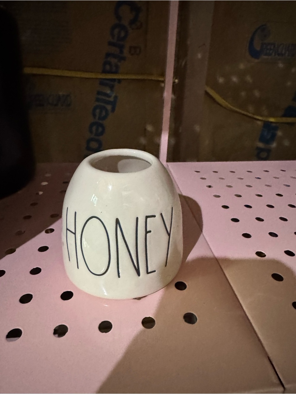 Rae Dunn White Ceramic 'HONEY' Jar